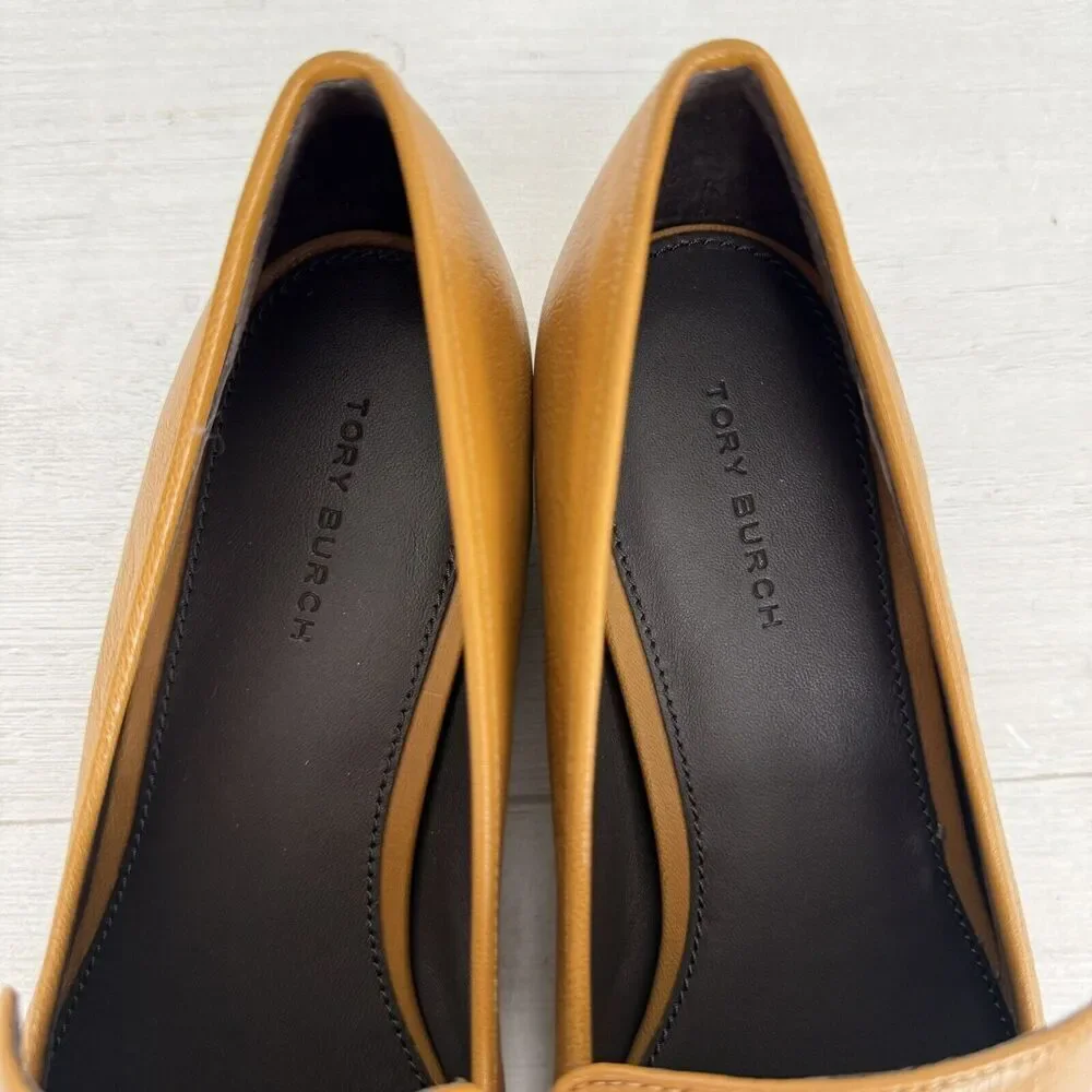 Tory Burch Size‎ 9 Perrine Loafer Shoes Square Toe Block Heel Caramel Corn NEW